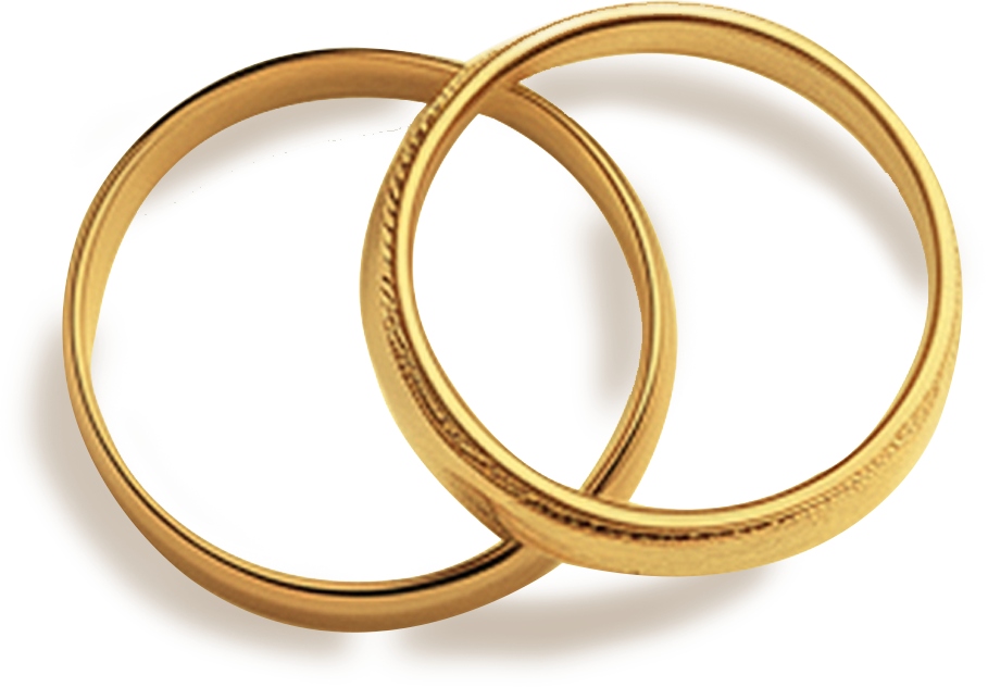 Two interlinked wedding rings